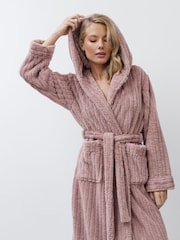 Aruelle Martha Pink Luxury Ribbed Mid-Length Dressing Gown - Image 3 of 6