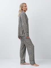 Aruelle Animal Leona bold Leopard print Long Leg Pyjamas with piping detail - Image 3 of 6