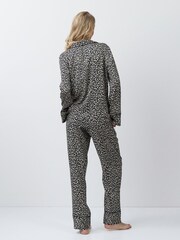 Aruelle Animal Leona bold Leopard print Long Leg Pyjamas with piping detail - Image 6 of 6