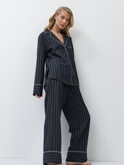 Aruelle Grey Casey Luxury stripe Long Leg Pyjamas set in 100% Cotton - Image 3 of 7