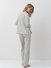 Aruelle Cream Justine Chic and elegant striped cotton rich Pyjamas set - Image 5 of 5