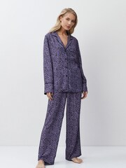 Aruelle Animal Alix Leopard print Long Leg Pyjamas set with piping detail. - Image 2 of 5