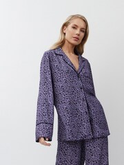 Aruelle Animal Alix Leopard print Long Leg Pyjamas set with piping detail. - Image 4 of 5