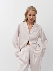Aruelle Pink Gilian Luxurious Soft Satin Long Leg Relaxed Fitting Pyjamas - Image 3 of 5