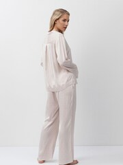 Aruelle Pink Gilian Luxurious Soft Satin Long Leg Relaxed Fitting Pyjamas - Image 5 of 5