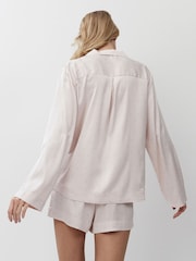Aruelle Pink Gilian Luxurious Soft Satin Relaxed Fit Pyjamas Short Set - Image 2 of 4
