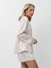 Aruelle Pink Gilian Luxurious Soft Satin Relaxed Fit Pyjamas Short Set - Image 3 of 4