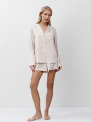 Aruelle Pink Gilian Luxurious Soft Satin Relaxed Fit Pyjamas Short Set - Image 4 of 4