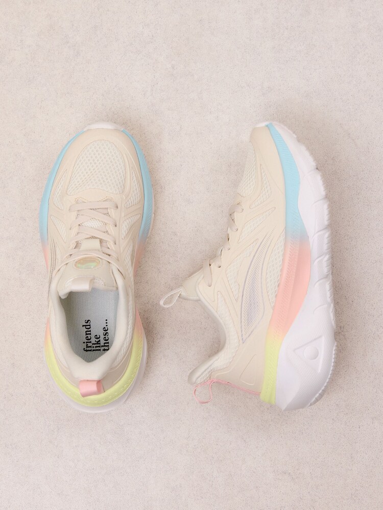 白色 - Friends Like These Lace Up Comfort Athleisure Active Trainers - 圖片 1/5