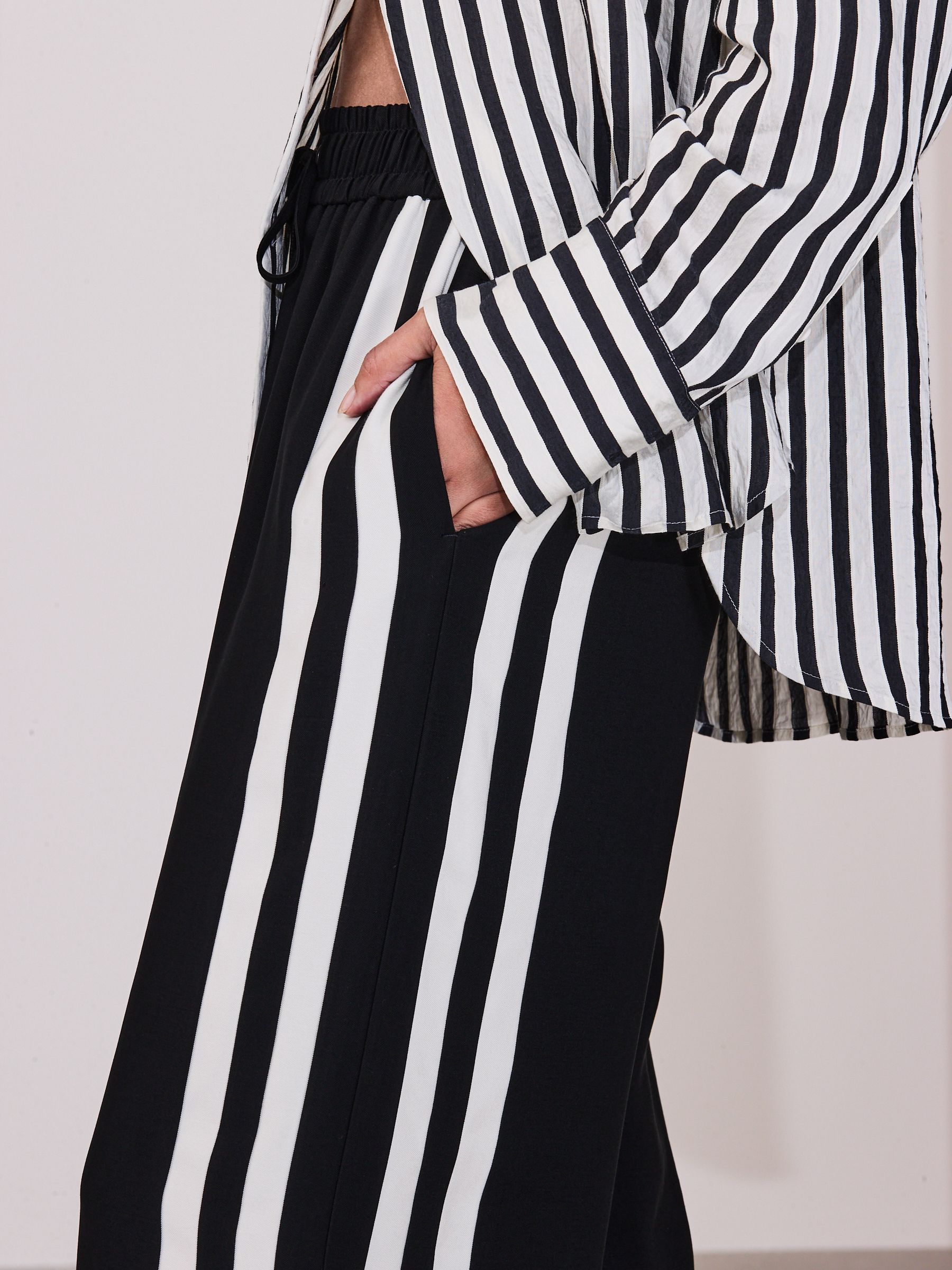 Buy Black Wide Leg Side Stripe Trousers from Next USA