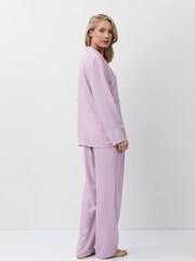 Aruelle Purple Margareth Luxury stripe Long Leg Pyjamas set in supersoft Viscose. - Image 5 of 5