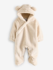 MORI Neutral Supersoft Cosy Zip Up Brown Pramsuit - Image 1 of 1