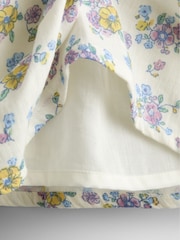JoJo Maman Bébé Natural Floral Cheesecloth Smocked Bodice Dress - Image 3 of 4