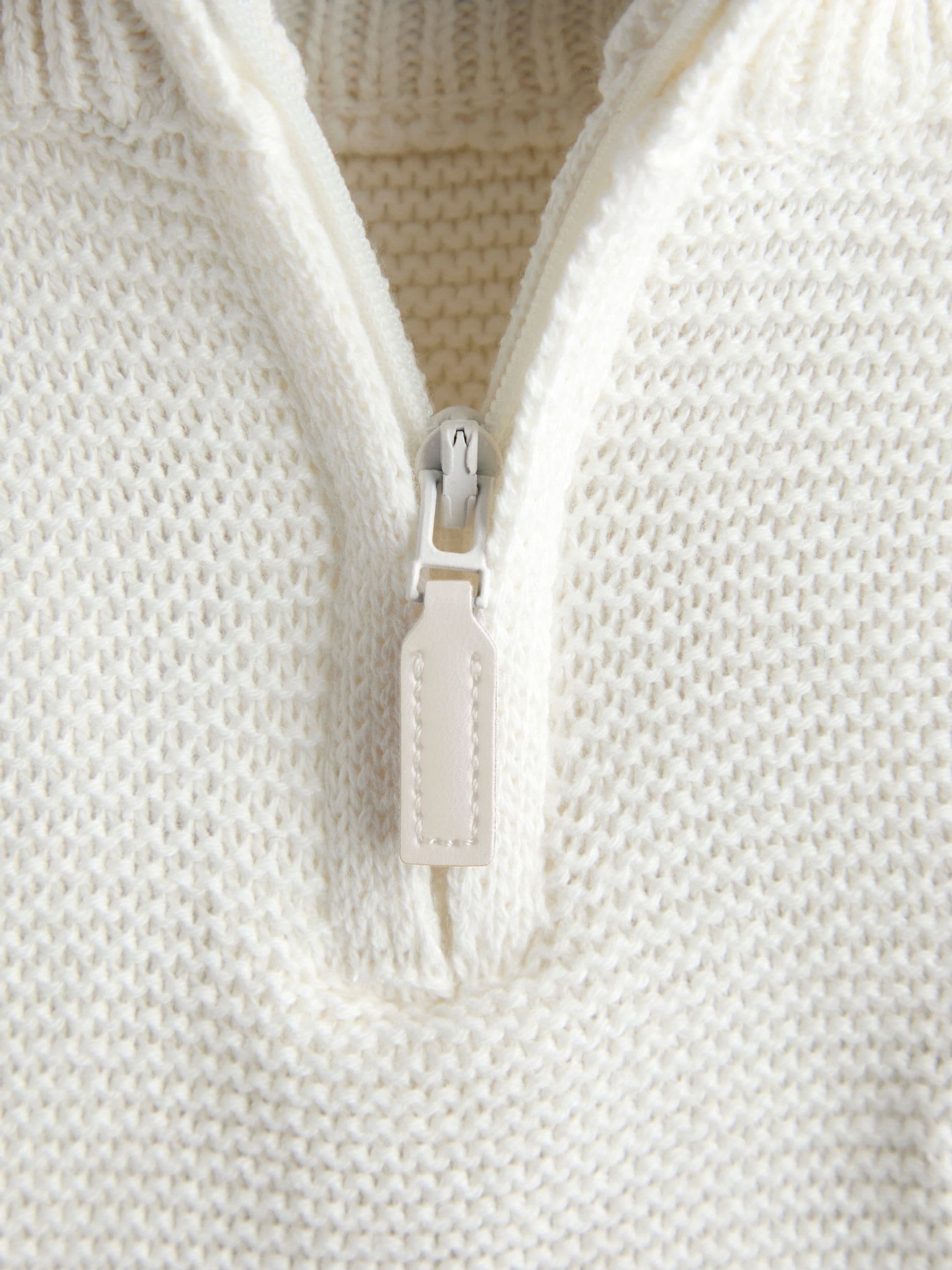 Buy JoJo Maman Bébé Cream Navy Stripe Half Zip Knitted Jumper from