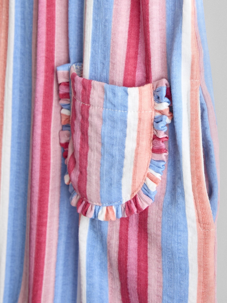 JoJo Maman Bébé Pink Stripe Cherry Strappy Jersey Jumpsuit - Image 3 of 3 JoJo Maman Bébé Pink Stripe Cherry Strappy Jersey Jumpsuit - Image 3 of 3