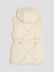 River Island Cream Quilted Belted Gilet - Image 2 of 5