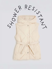 River Island Cream Quilted Belted Gilet - Image 3 of 5