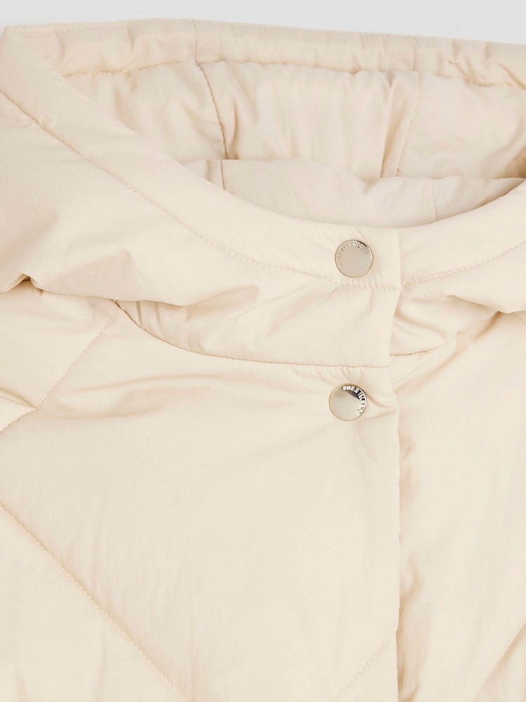 River Island Cream Quilted Belted Gilet - Image 5 of 5