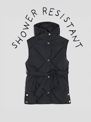 River Island Black Quilted Belted Gilet - Image 3 of 5