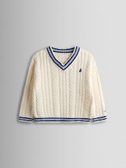 JoJo Maman Bébé Cream Cricket Jumper - Image 2 of 5