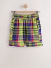 жашыл /Purple - Bright Check Pull On Boxer Shorts - 3ичинен 1 сүрөт