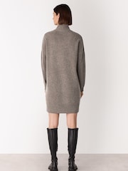 Whistles Nude Funnel Neck Wool Midi Dress - Image 2 of 5