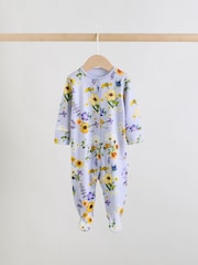 Lilac Purple Baby Sleepsuits 3 Pack (0mths-2yrs) - Image 3 of 13