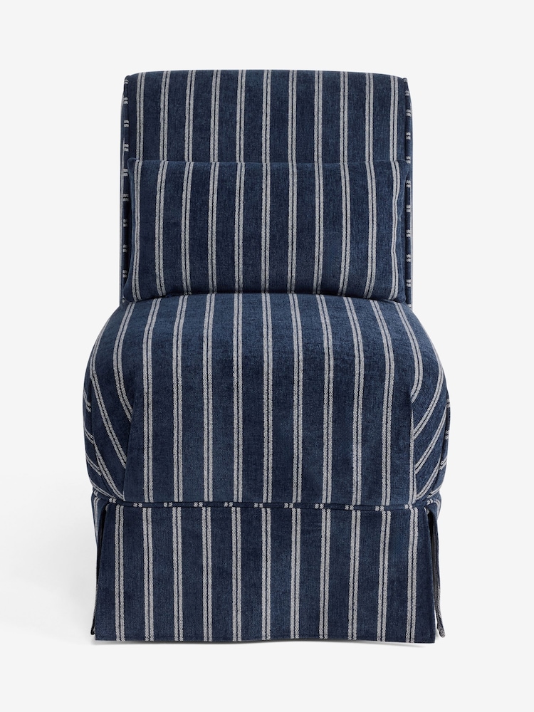 Laura Ashley Alston Stripe Navy Blue Brancaster Accent Chair - Image 2 of 4 Laura Ashley Alston Stripe Navy Blue Brancaster Accent Chair - Image 2 of 4
