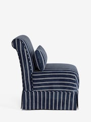Laura Ashley Alston Stripe Navy Blue Brancaster Accent Chair - Image 3 of 4