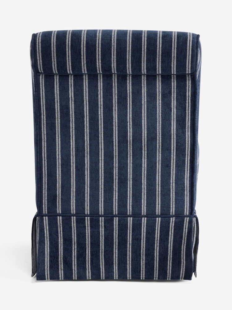 Laura Ashley Alston Stripe Navy Blue Brancaster Accent Chair - Image 7 of 7