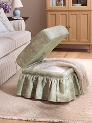 Laura Ashley Aneta Floral Sage Green Madelyn Storage Stool - Image 2 of 7