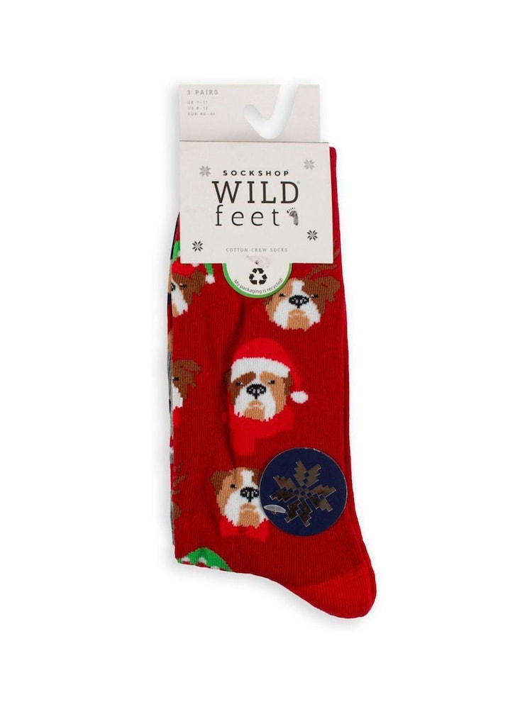 Wild Feet Red Snat Paws Christmas Dog Socks - Image 2 of 4