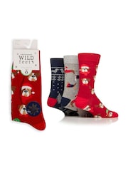 Wild Feet Red Snat Paws Christmas Dog Socks - Image 4 of 4