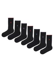 Jeff Banks Black Multi Pack Classic Crew Socks - Image 2 of 7