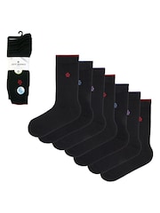 Jeff Banks Black Multi Pack Classic Crew Socks - Image 6 of 7