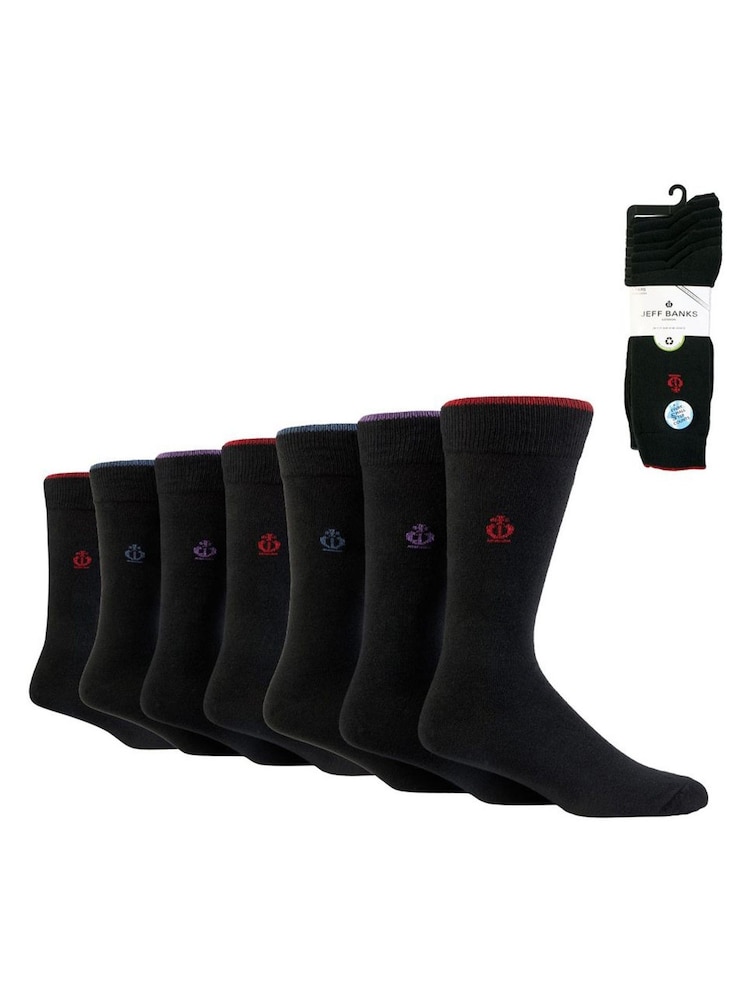 Jeff Banks Black Multi Pack Classic Crew Socks - Image 7 of 7
