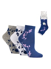 Wild Feet Blue Cropped Supersoft Ankle Socks 3 Pack - Image 6 of 7