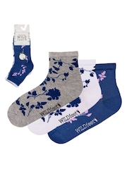 Wild Feet Blue Cropped Supersoft Ankle Socks 3 Pack - Image 7 of 7