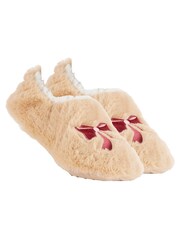 Wild Feet Nude Fluffy Footsie Slippers - Image 2 of 8
