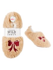 Wild Feet Nude Fluffy Footsie Slippers - Image 5 of 8