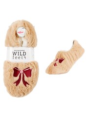 Wild Feet Nude Fluffy Footsie Slippers - Image 6 of 8