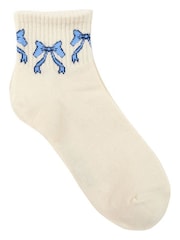Wild Feet Cream Cropped Length Rib Ankle Socks 3  Pack - Image 3 of 8