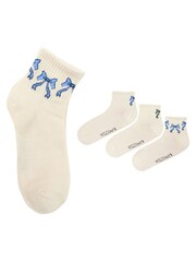 Wild Feet Cream Cropped Length Rib Ankle Socks 3  Pack - Image 5 of 8