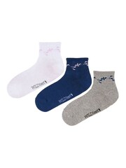Wild Feet White Cropped Length Rib Ankle Socks 3  Pack - Image 1 of 8