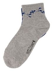 Wild Feet White Cropped Length Rib Ankle Socks 3  Pack - Image 3 of 8