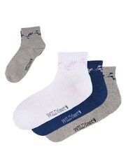 Wild Feet White Cropped Length Rib Ankle Socks 3  Pack - Image 6 of 8