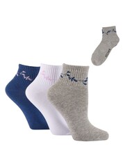 Wild Feet White Cropped Length Rib Ankle Socks 3  Pack - Image 7 of 8