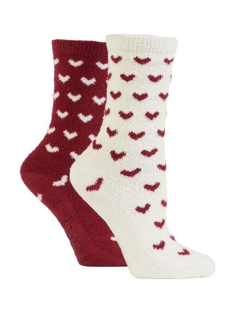 Wild Feet Red Supersoft Fun Leisure Socks 2 Pack - Image 1 of 7