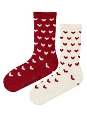 Wild Feet Red Supersoft Fun Leisure Socks 2 Pack - Image 2 of 7