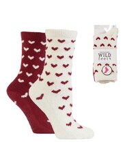 Wild Feet Red Supersoft Fun Leisure Socks 2 Pack - Image 7 of 7